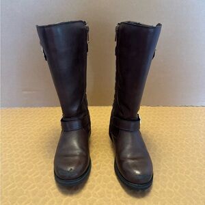 Thereabouts Girls Brown Faux Leather Hailey Flat Heel Riding Boots size 13M